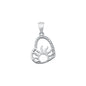 Silver CZ Pendant - Sun Heart