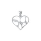 Silver CZ Pendant - Heart