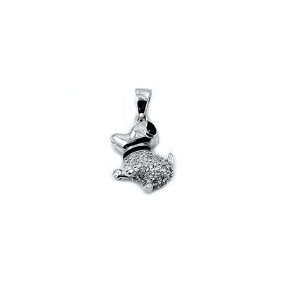 Silver CZ Pendant - Puppy