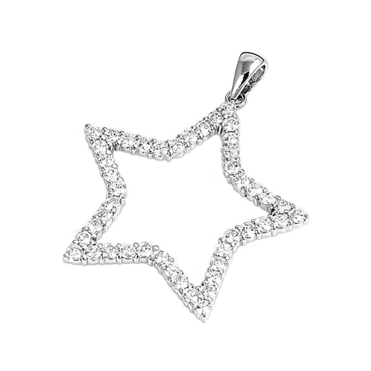 Silver CZ Pendant - Star