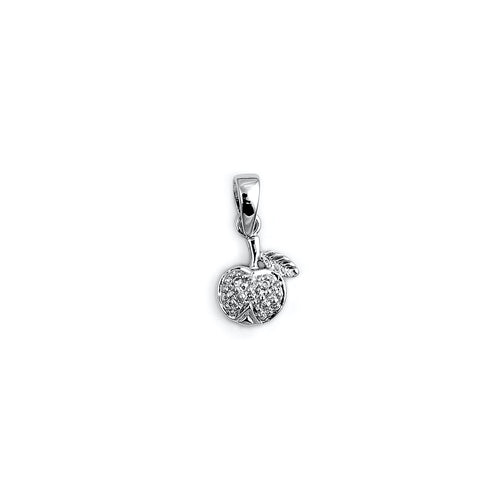 Silver Pendant w/ CZ - Apple