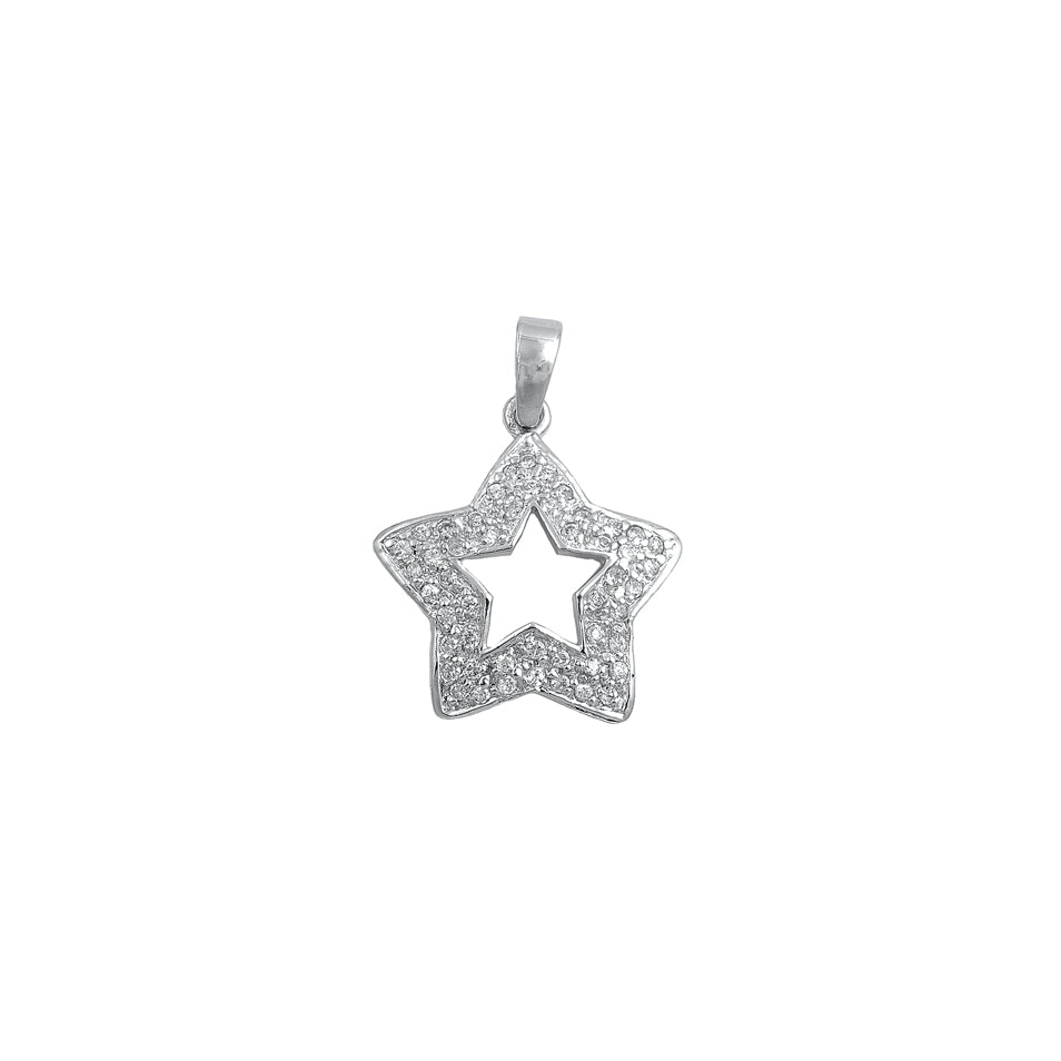 Silver Pendant W/ CZ - Star