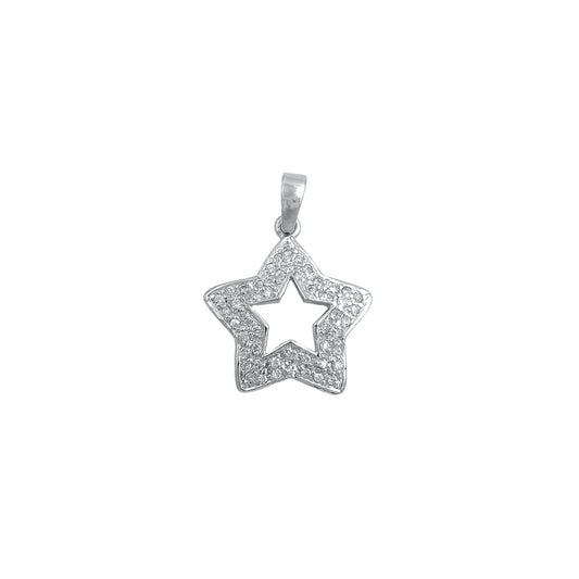 Silver Pendant W/ CZ - Star