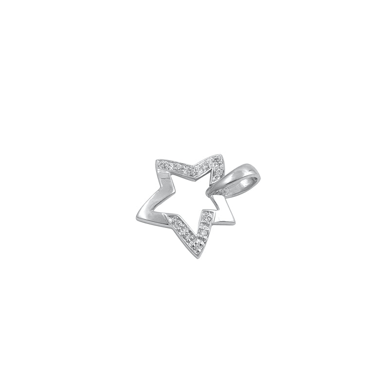 Silver Pendant W/ CZ - Star