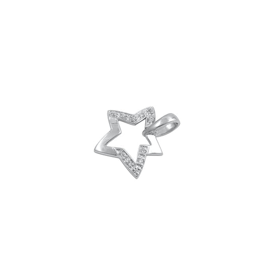 Silver Pendant W/ CZ - Star