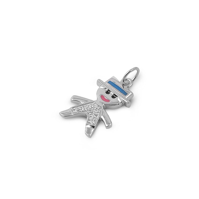 Silver Pendant W/ CZ - Doll