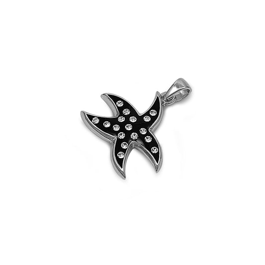 Silver Pendant W/ CZ - Starfish