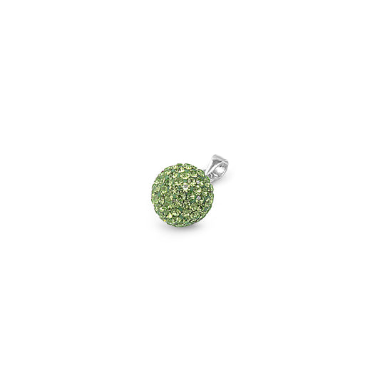 Silver Pendant W/ Peridot Crystal - 10mm