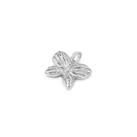 Silver Pendant W/ CZ - Butterfly