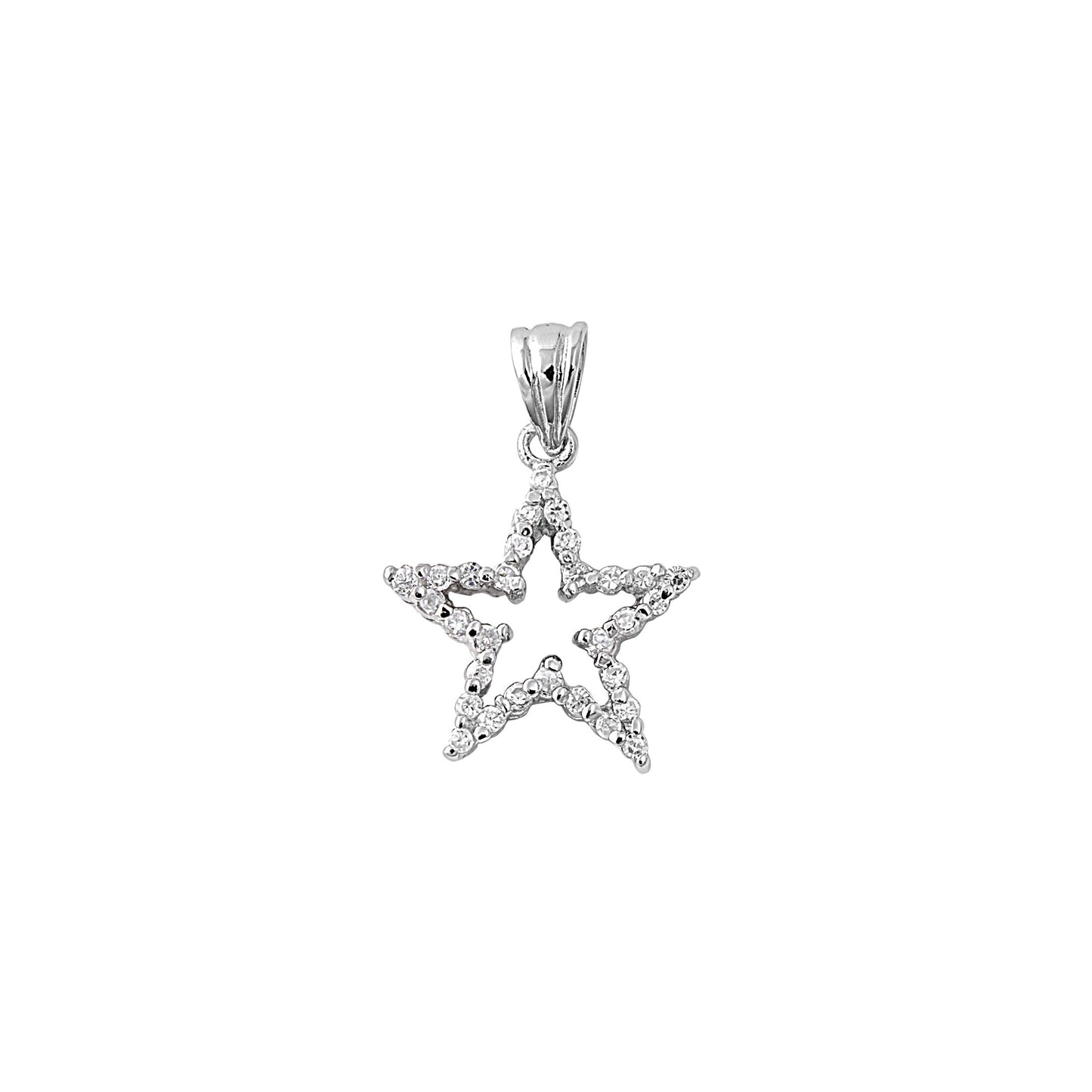 Silver Pendant W/ CZ - Star