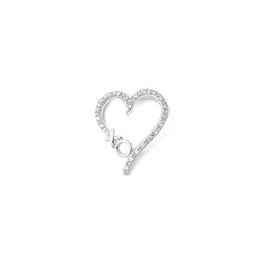 Silver Pendant W/ CZ - Heart