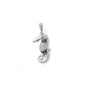 Silver Pendant W/ CZ - Seahorse