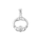 Silver Pendant W/ CZ - Claddagh