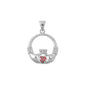 Silver Pendant W/ CZ - Claddagh