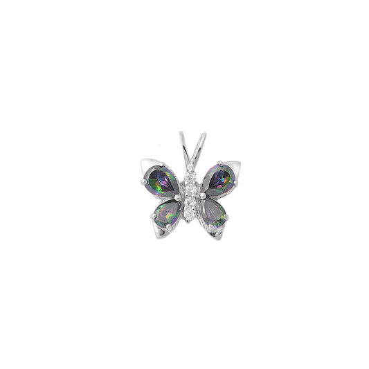 Silver Pendant w/ CZ - Butterfly