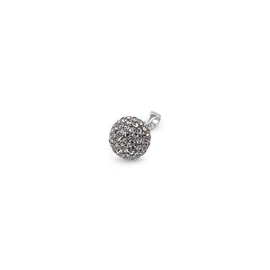 Silver Pendant W/ Grey Diamond Crystal - 8mm