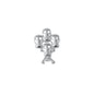 Silver Pendant W/ CZ - Skull and Crossbone