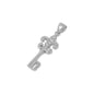 Silver Pendant W/ CZ - Fleur De Lis Key