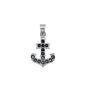 Silver Pendant W/ CZ - Anchor