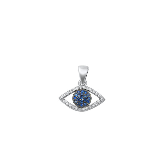 Silver CZ Pendant - Evil Eye