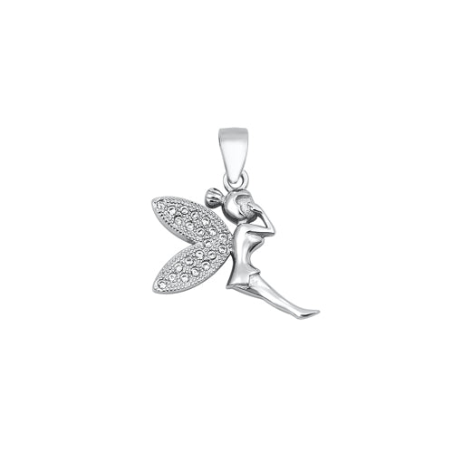 Silver Pendant W/ CZ - Fairy