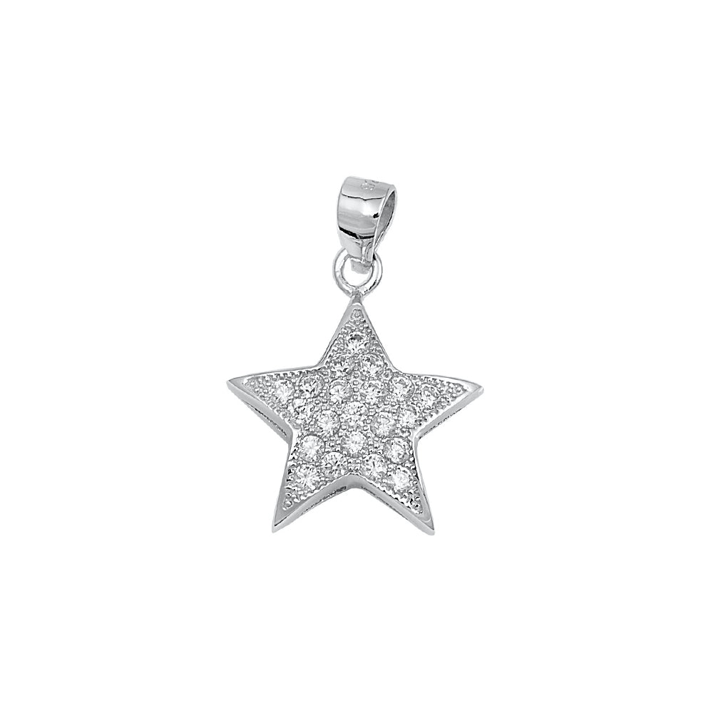 Silver Pendant W/ CZ - Star