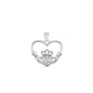 Silver Claddagh Pendant W/ CZ