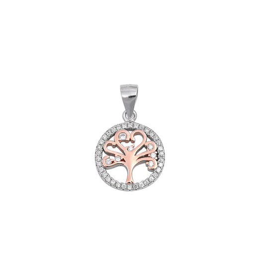 Silver Pendant W/ CZ - Tree of Life