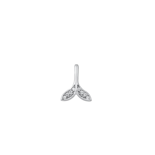 Silver CZ Pendant - Whale Tail