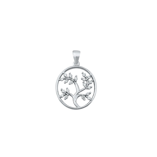 Silver CZ Pendant - Tree of Life