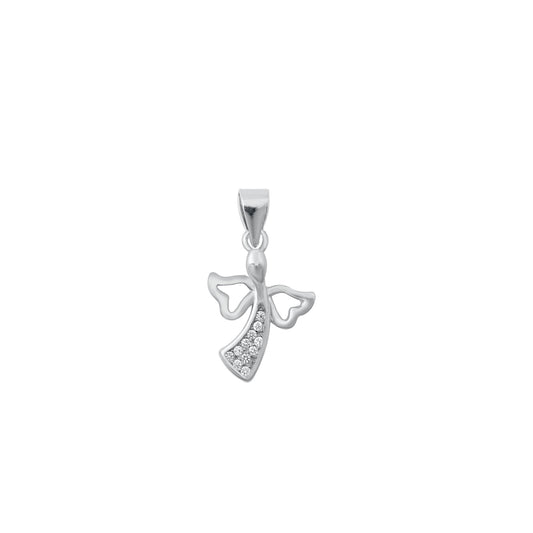 Silver CZ Pendant - Angel