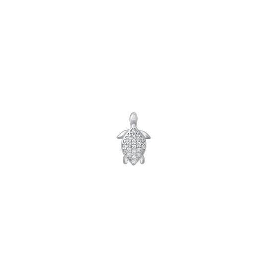 Silver CZ Pendant - Turtle