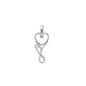 Silver CZ Pendant - Heart Stethoscope