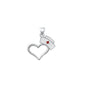 Silver CZ Pendant - Nurse Hat Heart