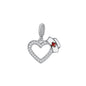 Silver CZ Pendant - Nurse Hat Heart