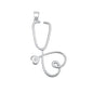 Silver CZ Pendant - Heart Stethoscope