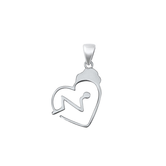 Silver CZ Pendant - Nurse Heart Lifeline