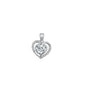 Silver CZ Pendant - Heart