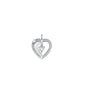 Silver CZ Pendant - Dangling Heart