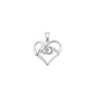 Silver CZ Pendant - Mom