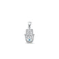 Silver CZ Pendant - Hamsa & Evil Eye