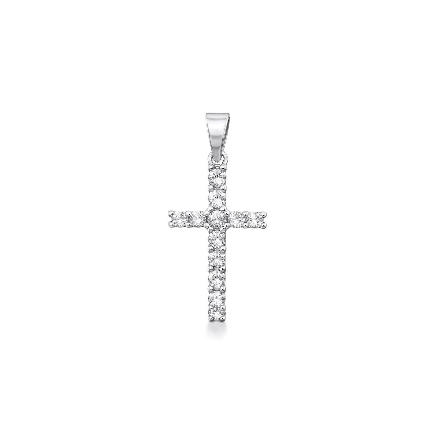 Silver CZ Pendant - Cross