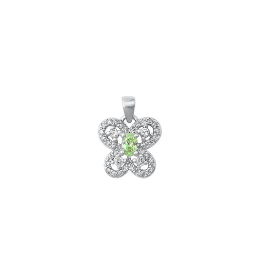 Silver CZ Pendant - Butterfly