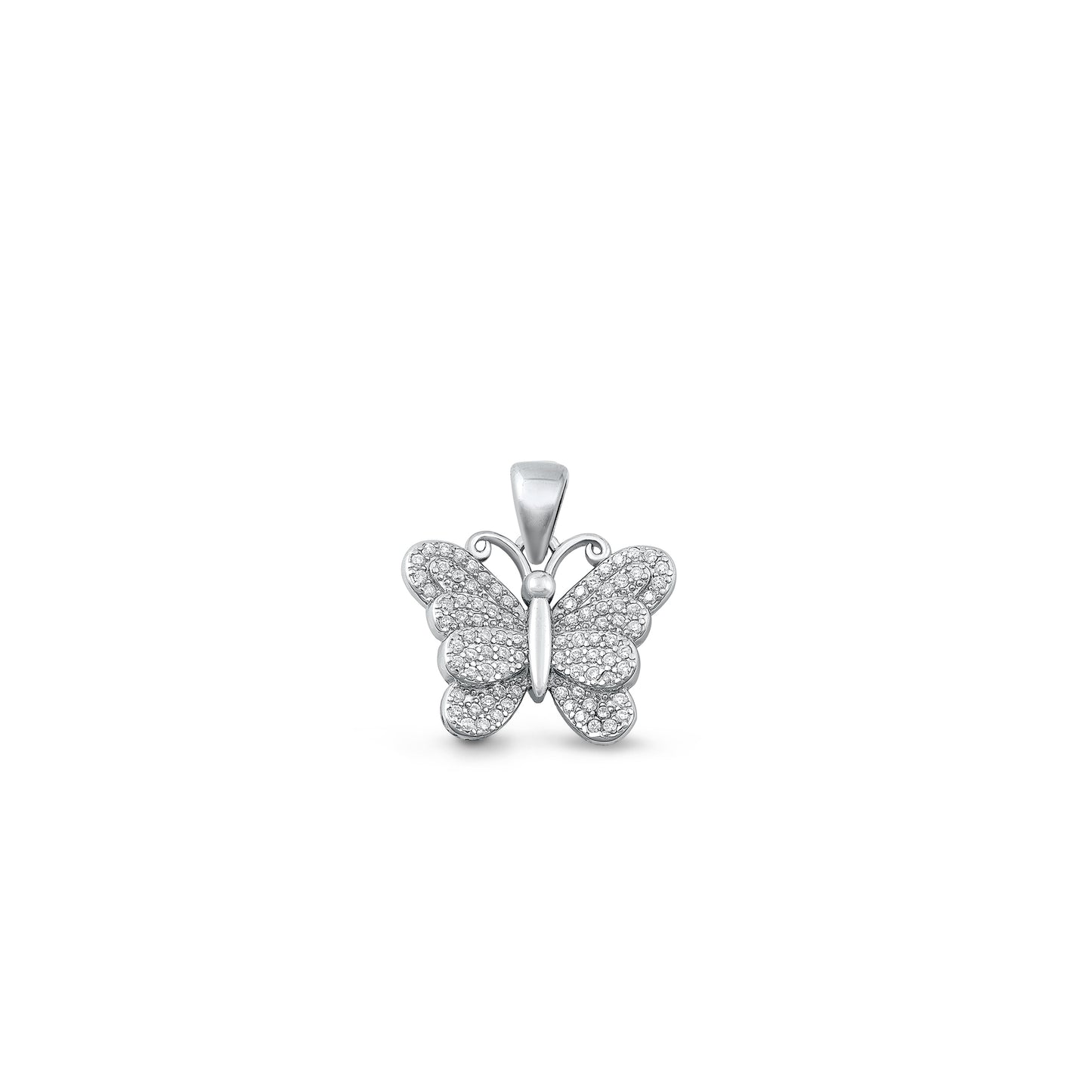 Silver CZ Pendant - Butterfly