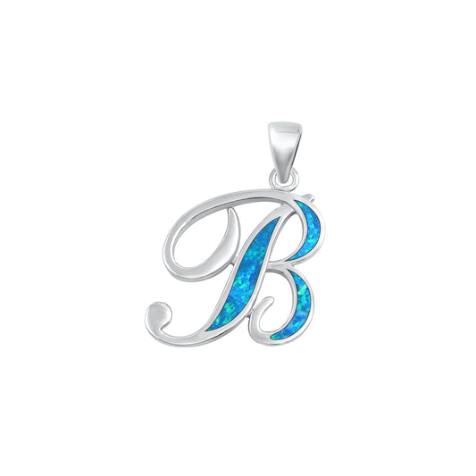 Silver Initial Pendant - B