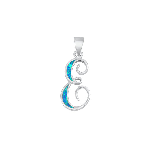 Silver Initial Pendant - E