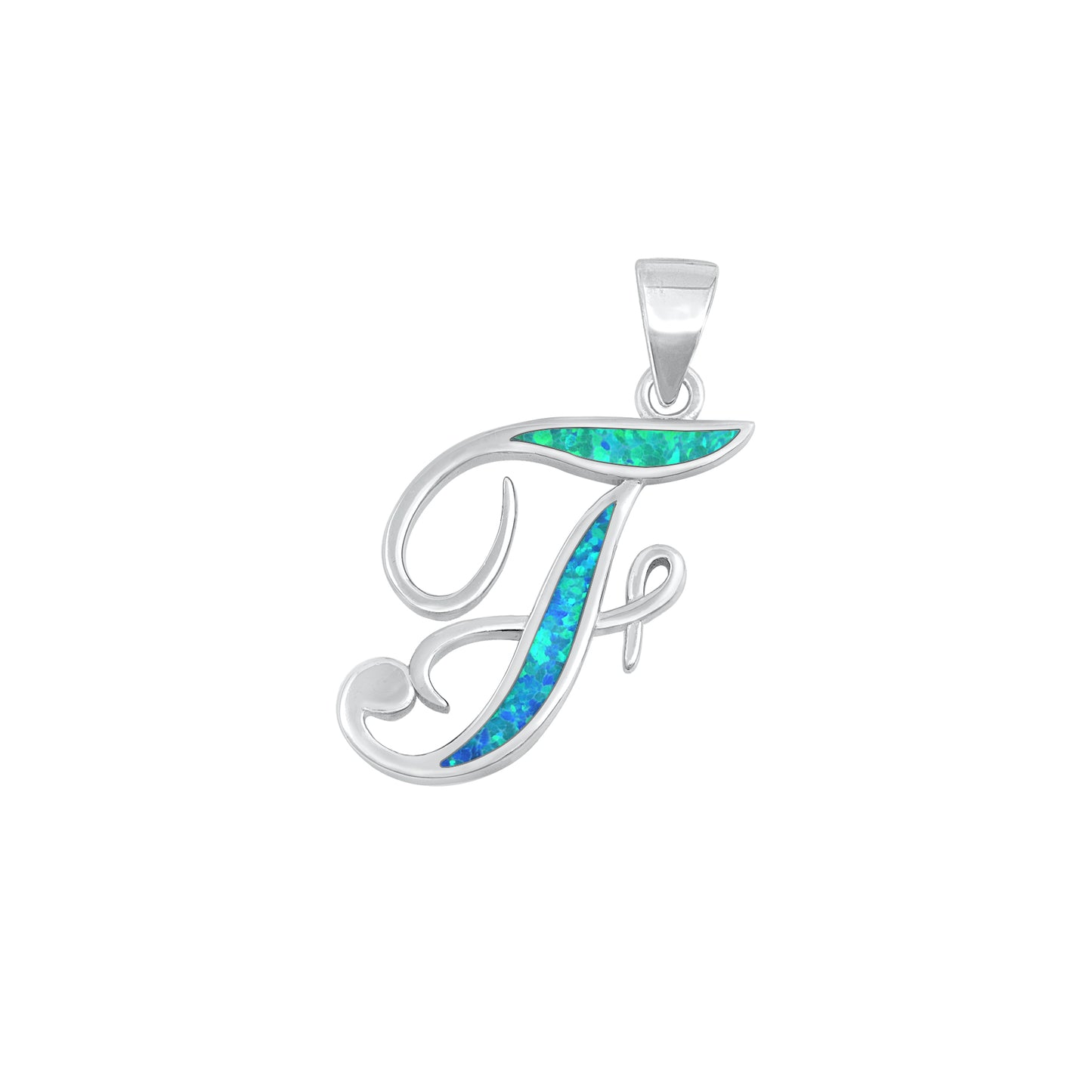 Silver Initial Pendant - F