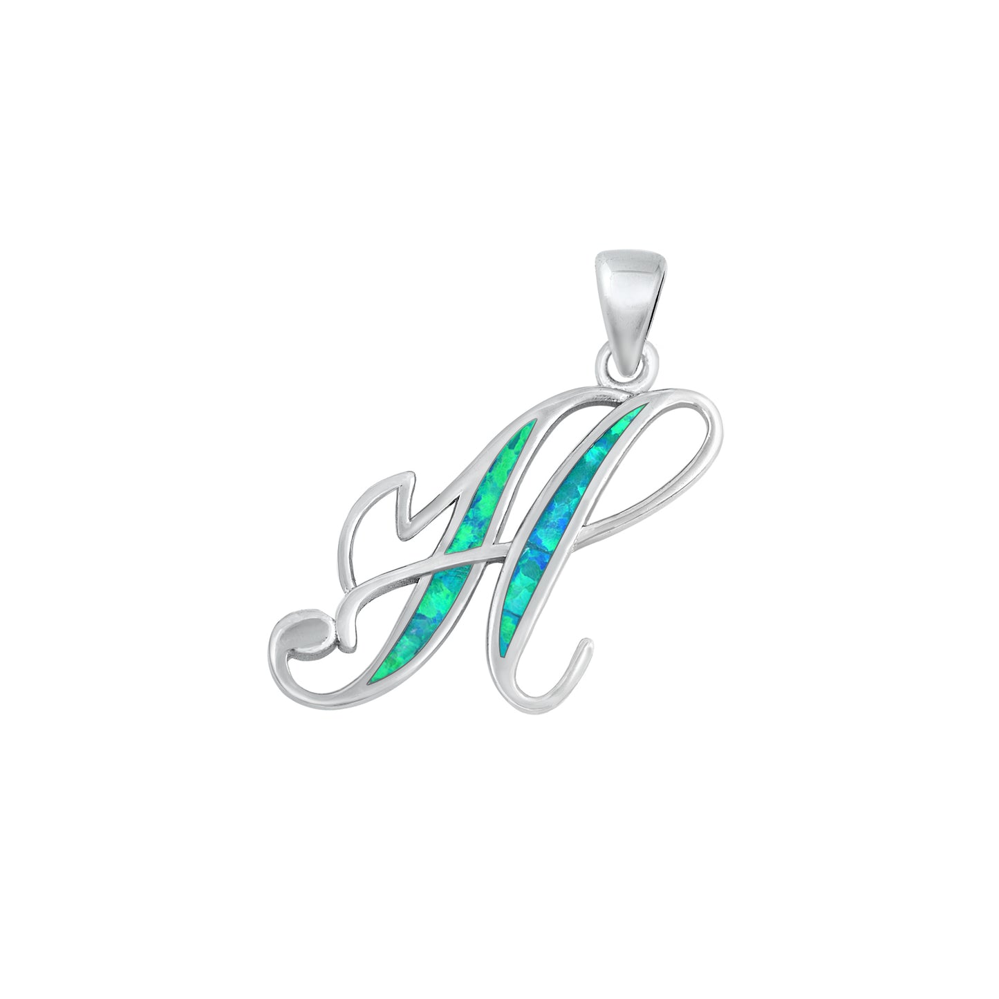 Silver Initial Pendant - H