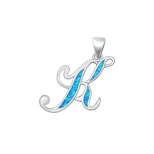 Silver Initial Pendant - K