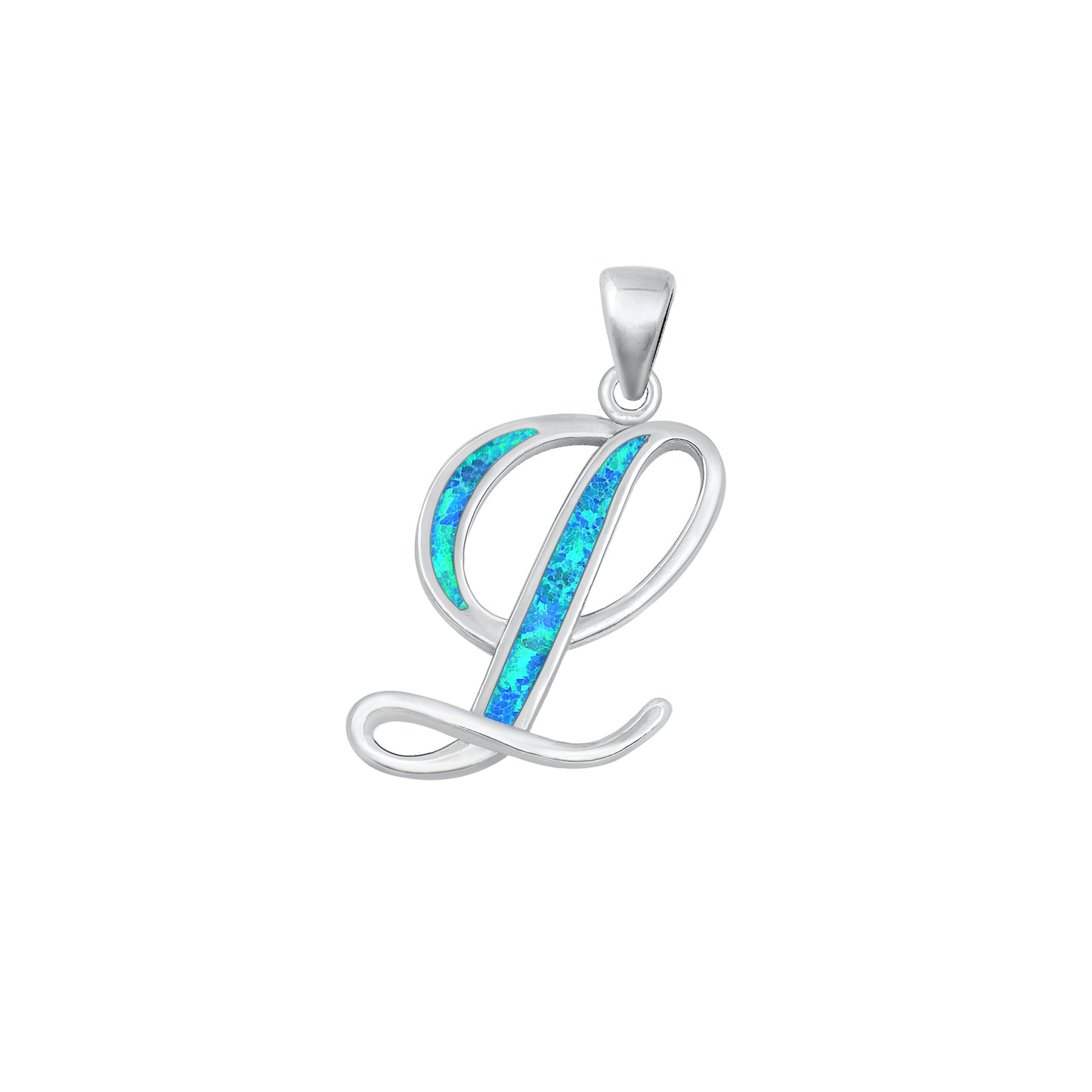 Silver Initial Pendant - L